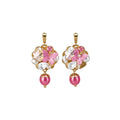 Colorful Floral Crystal Drop Earrings in Three Styles view 5