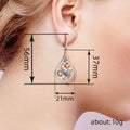 Gold Tone Dragonfly Flower Enamel Teardrop Pave Drop Earrings view 4