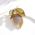 Red Gold Tone Strawberry Resin Two Designs Metal Brooch Pin view 5