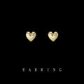 Gold Mini Polished Smooth Heart Stud Earrings Simple Pair view 4