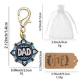 Blue Geometric Dad Gold Tone Lobster Clasp Charm and Attached Hardware view 2