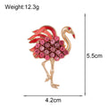 Flamingo Crystal Enamel Two Designs Metal Brooch Pin view 2