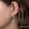 Silver Tone Pavé Curb Chain Link Huggie Hoop Earrings view 4