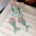 Blue Pink Mermaid Tail Hair Clip Pair Or Matching Earring Pair view 3