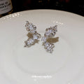Silver Crystal Ribbon Bow Decorative Ear Cuff Clips view 2