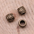 Scroll Pattern Barrel Beads in 3 Metal Finishes for Jewelry Making view 4