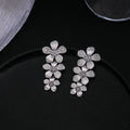 Gold and Silver Cascading Flower Branch Stud Earrings view 3