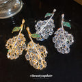 Crystal Leaf Drop Earrings in Silver and Gold for Everyday Styling view 2