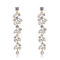Gold Tone Silver Tone Flower Tassel Crystal Two Designs Metal Dangle Earrings view 7