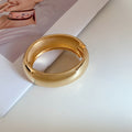 Wide Smooth Oval Hinged Bangle In Silver Or Gold Tone With Extra Styles view 7