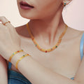 Mesh Chain Necklace Bracelet Multicolor Zircon Steel view 1