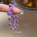 Two Purple Geometric Drop And Round Crystal Stretch Bracelets view 3
