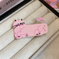 Three Hair Clip Styles With Pink Cat Silver Bow Or Purple Flowers view 6