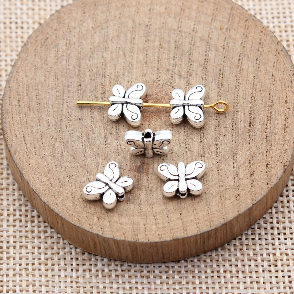 10x7.6mm 0.78g Multicolor Zinc Alloy Butterfly Loose Metal Beads for Bracelet Necklace DIY Making