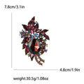 Rhinestone Teardrop Leaf Cluster Brooch Seven Colors Gold view 11