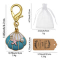 Teal Shell Pink Starfish Enamel Keychain Gold Clasp view 2
