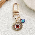 Gold Tone Rhinestone Eyeball Clip Charms in Six Iris Colors view 3