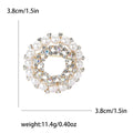 Round Bead and Crystal Wreath Brooch in Three Colorways view 7