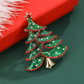 Green Crystal Christmas Tree Brooch With Red Garland view 2