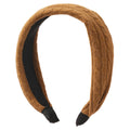 Thick Cable Knit Soft Padded Fabric Headband Navy Blue view 5