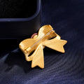 Gold Tone Ribbon Bow Metal Brooch Pin 3.6 x 2.7 cm view 3