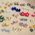 Assorted Enamel Flower Bow Geometric Stud Drop Earrings view 2