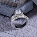 Silver Tone Wide Band Round Clear Stone Mens Ring Statement Jewelry view 3