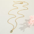 Gold Tone Crystal Hamsa Hand Pendant Necklace with Fine Chain view 4