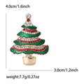 Green And Red Crystal Christmas Tree Brooch With Gold Tone Base view 5