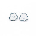 Smiling Cloud and Round Face Novelty Stud Earrings in Two Designs view 2