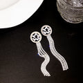 Silver Rhinestone Long Tassel Drop Earrings 11 Styles view 4