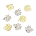 Crystal-Accented Silver Gold Four Leaf Clover Alloy Charms in 2 Styles view 3