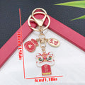 Six Color Lion Dance Flower and Message Keychains with Metal Hardware view 10