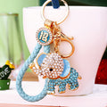 Jeweled Elephant Keychains in Four Colors with Braided Plain and Wrist Loops view 2