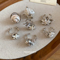 Silver Coastal Shell Starfish Open Rings Seven Beach Styles view 3