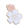 Enamel Cherry Blossom Double Flower Charm Pendant Five Styles view 5