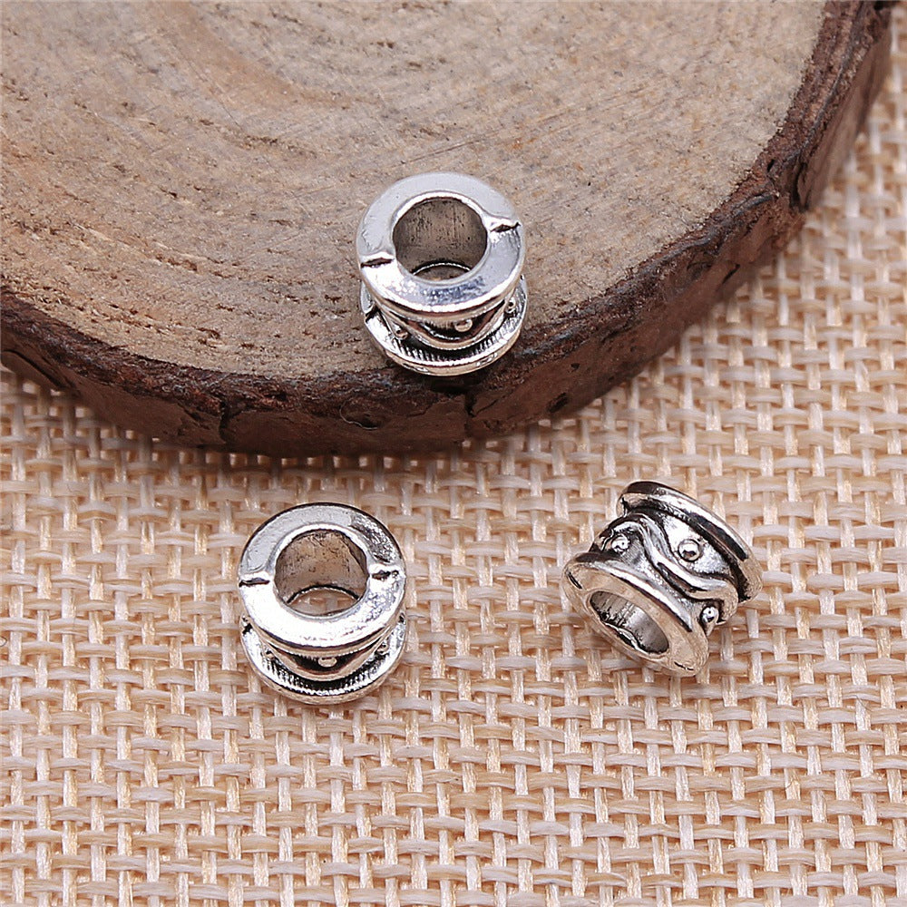 8x8x6mm 1.1g Zinc Alloy Engraved Dreadlock Large Hole Beads for Hair Braid Jewelry Making