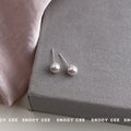 Gray Rose Pearl Like Round Stud Earrings In Five Graduated Sizes view 6