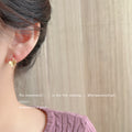 Frosted Butterfly Hook Earrings Gold Silver Metal Pair view 3
