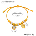 Gold Adjustable Charm Bracelets Beads Rhinestone Slider Cord view 6