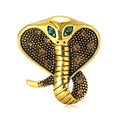 Rhinestone Cobra Snake Brooch Green Eyes Silver Gold Pin view 5