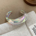 Iridescent Clear Acrylic Open Cuff Bangles 11 Textures view 5
