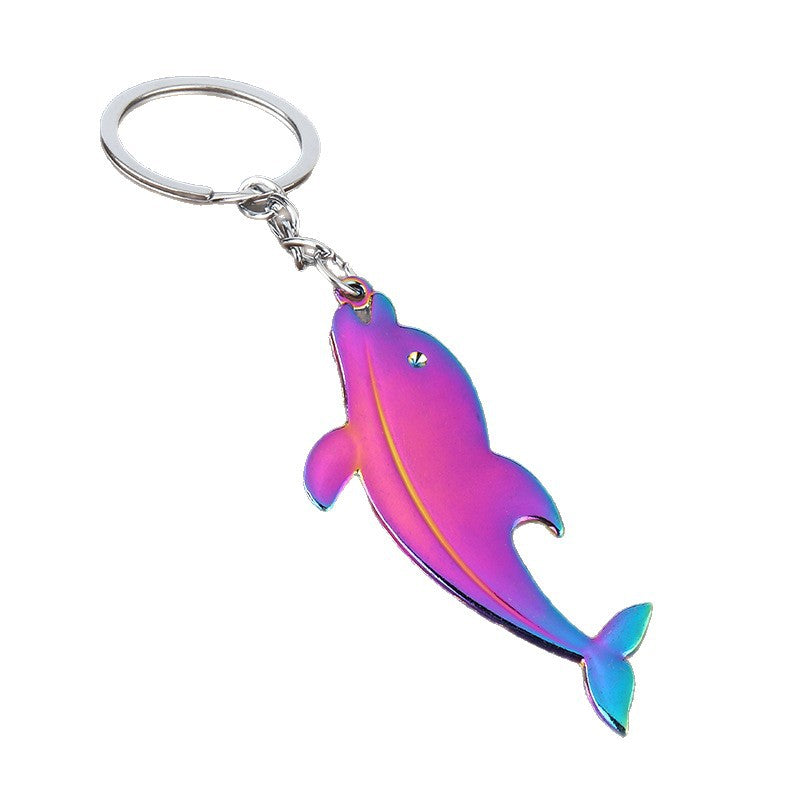 Creative Ocean Whale Zinc Alloy Souvenir Keychain for Travel Gifts