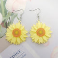 Glitter Acrylic Daisy Flower Drop Earrings 5 Colors view 10