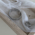 Silver Open Cuff Hexagon Crystal Mesh Rhinestone Bracelet view 4