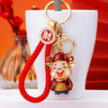 Fortune Pig Character Keychains with Braided and Bare Wrist Loops view 7