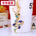 Jeweled Auspicious Snake Keychains in Eight Motifs with Cord Sets view 5