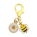 Daisy Bee Enamel Lobster Clasp Keychain Gold Hardware view 6