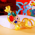 Multicolor Gem Candy Keychains With Gold or Silver Tone Finish view 3