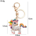 Rhinestone Enamel Unicorn Keychain Gold Tone Metal 3 Colors view 4